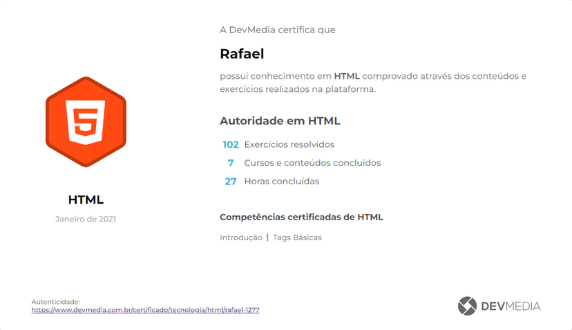 Thumbnail do certificado HTML5